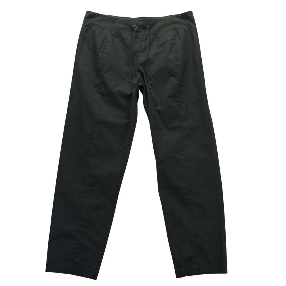 Eileen Fisher Organic‎ Cotton Poplin Drawstring Pants Black Medium S17LAN